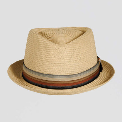 Cortez | Womens Natural Paper Braid Straw Pork Pie Hat