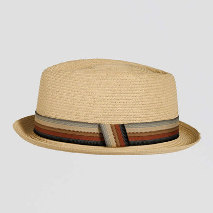 Cortez | Womens Natural Paper Braid Straw Pork Pie Hat