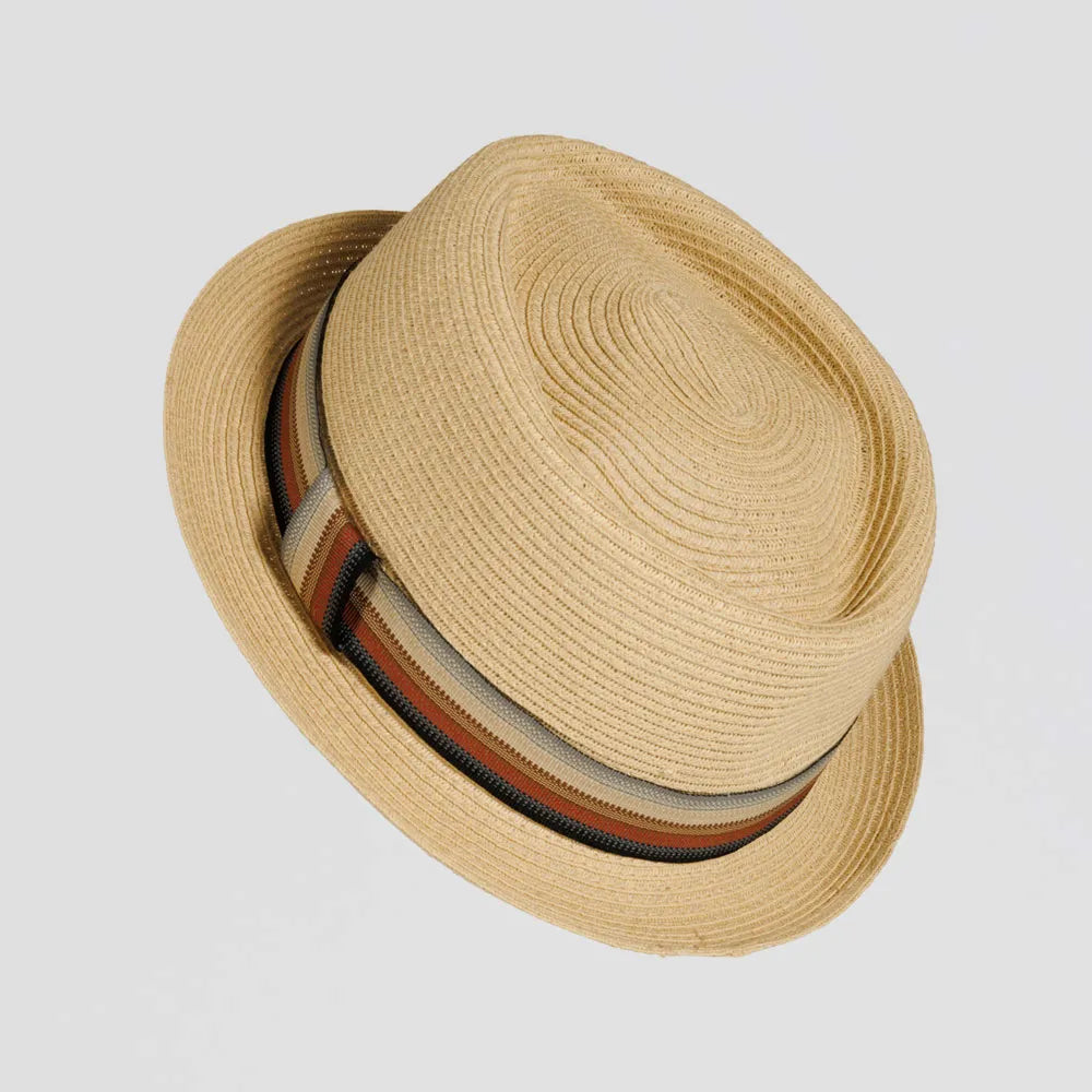 Cortez | Womens Natural Paper Braid Straw Pork Pie Hat
