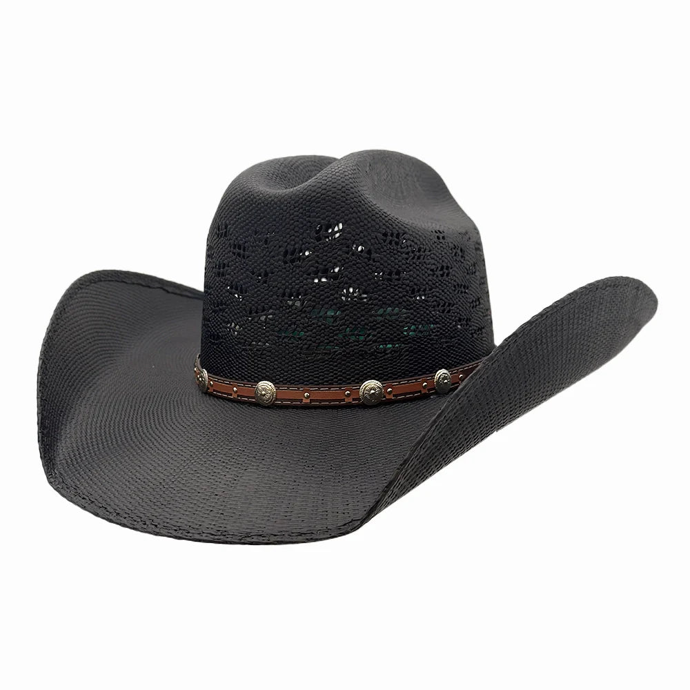 Coyote | Mens Bangora Straw Cattleman Crown Cowboy Hat