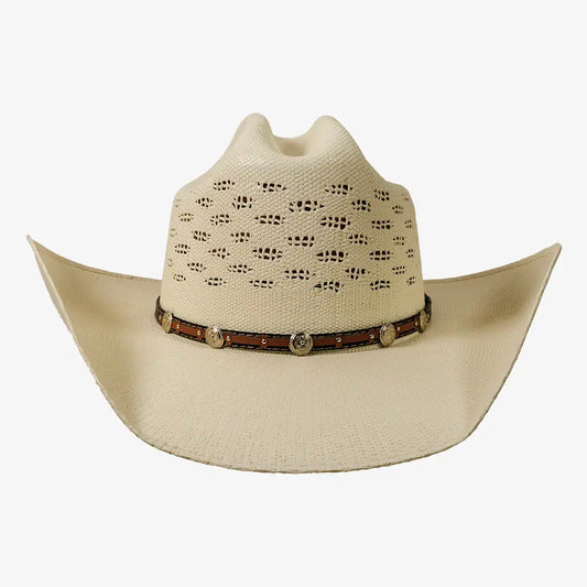 Coyote | Mens Bangora Straw Cattleman Crown Cowboy Hat