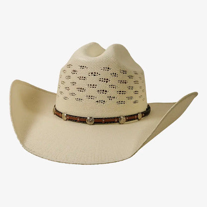 Coyote | Mens Bangora Straw Cattleman Crown Cowboy Hat
