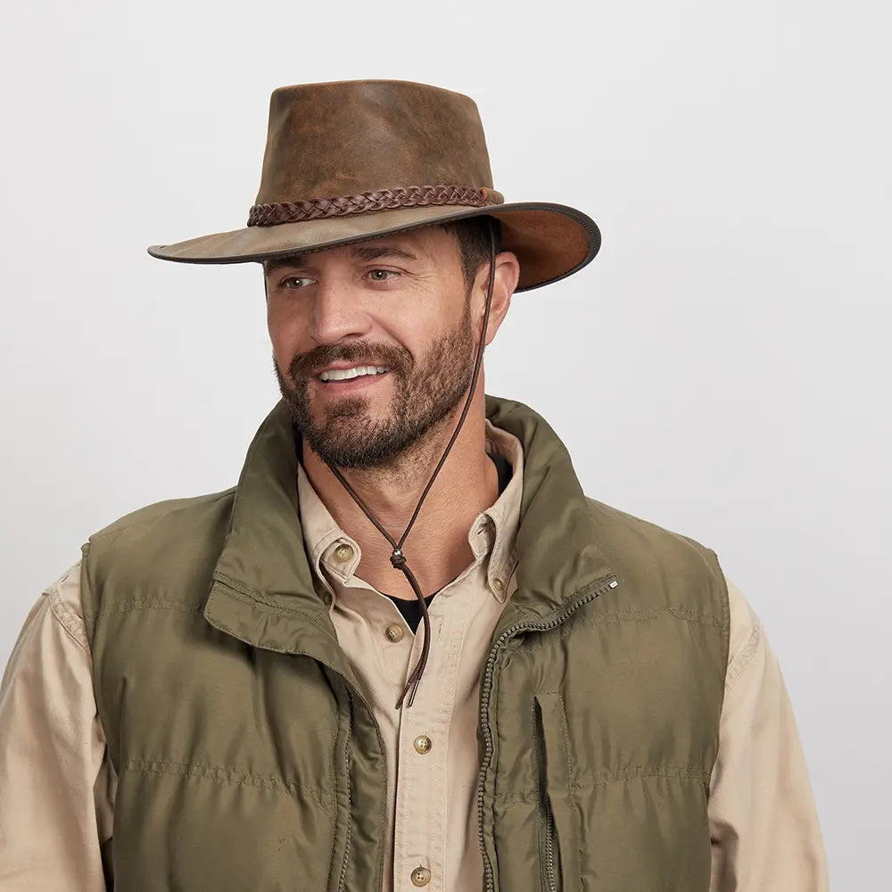 Crusher | Mens Crushable Leather Outback Hat