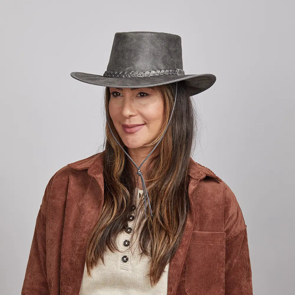 Crusher | Womens Leather Crushable Outback Hat