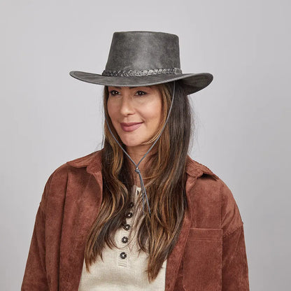 Crusher | Womens Leather Crushable Outback Hat