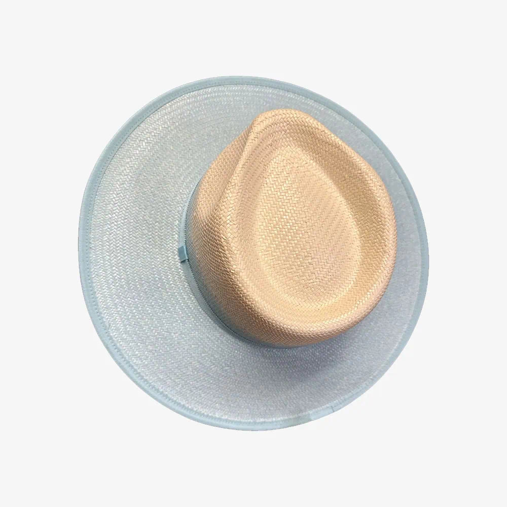 Day Tripper | Mens Baby Blue Straw Wide Brim Sun Hat
