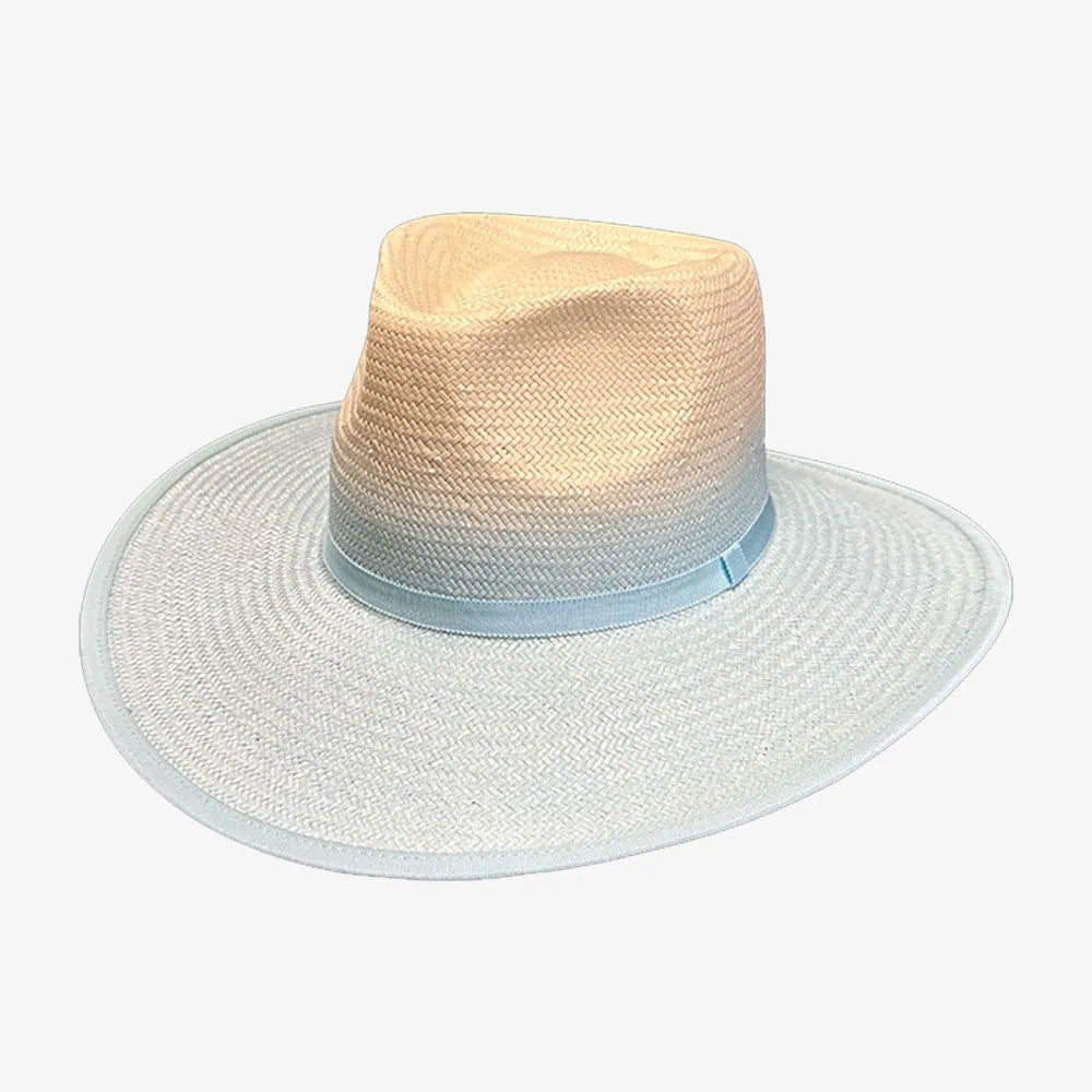 Day Tripper | Mens Baby Blue Straw Wide Brim Sun Hat