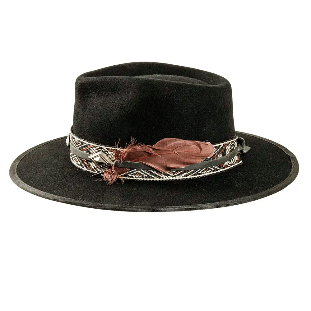 Denali Black Felt Fedora Side View