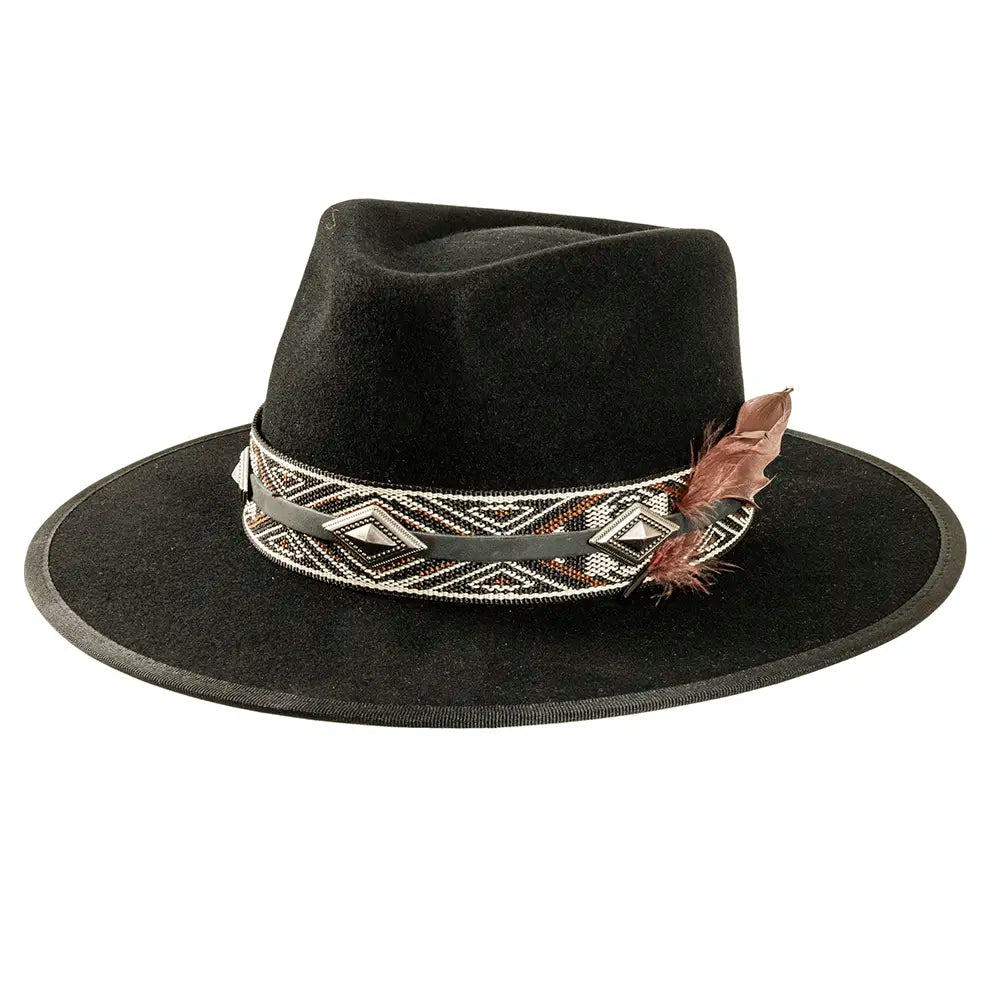 Denali Black Felt Fedora Side View