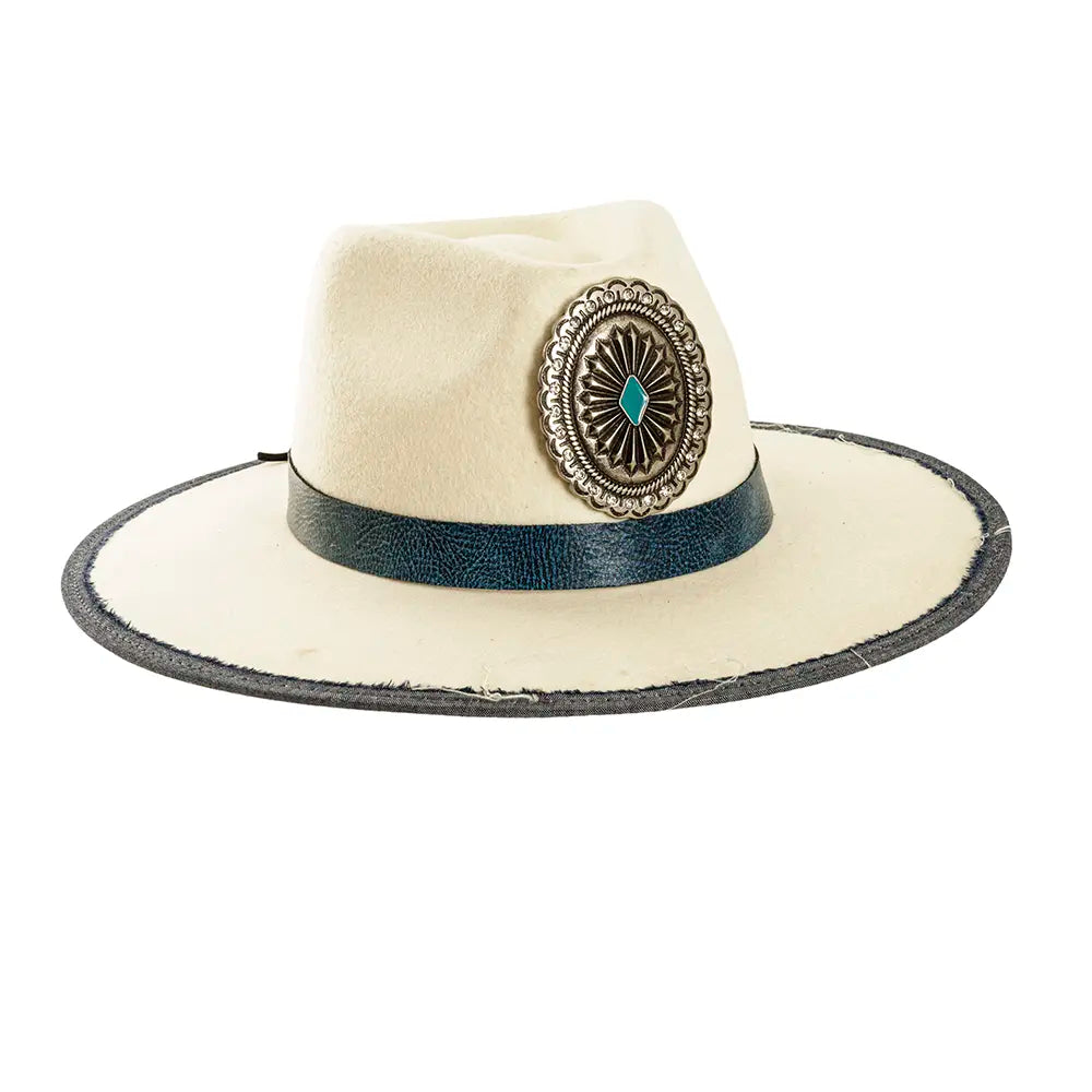 Denim N Glam Felt Fedora Front View