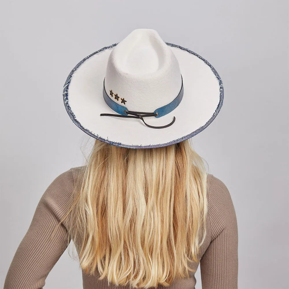 Denim N' Glam | Womens Wide Brim Felt Fedora Hat