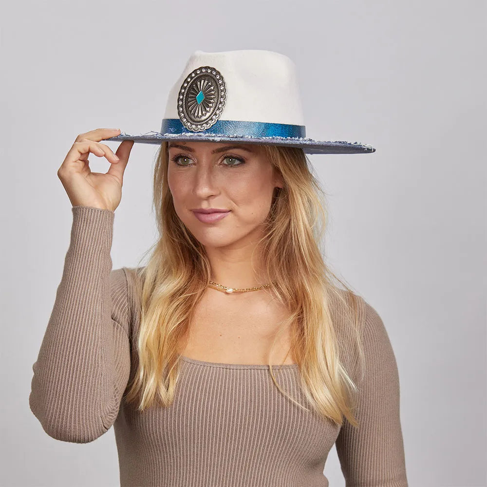 Denim N' Glam | Womens Wide Brim Felt Fedora Hat