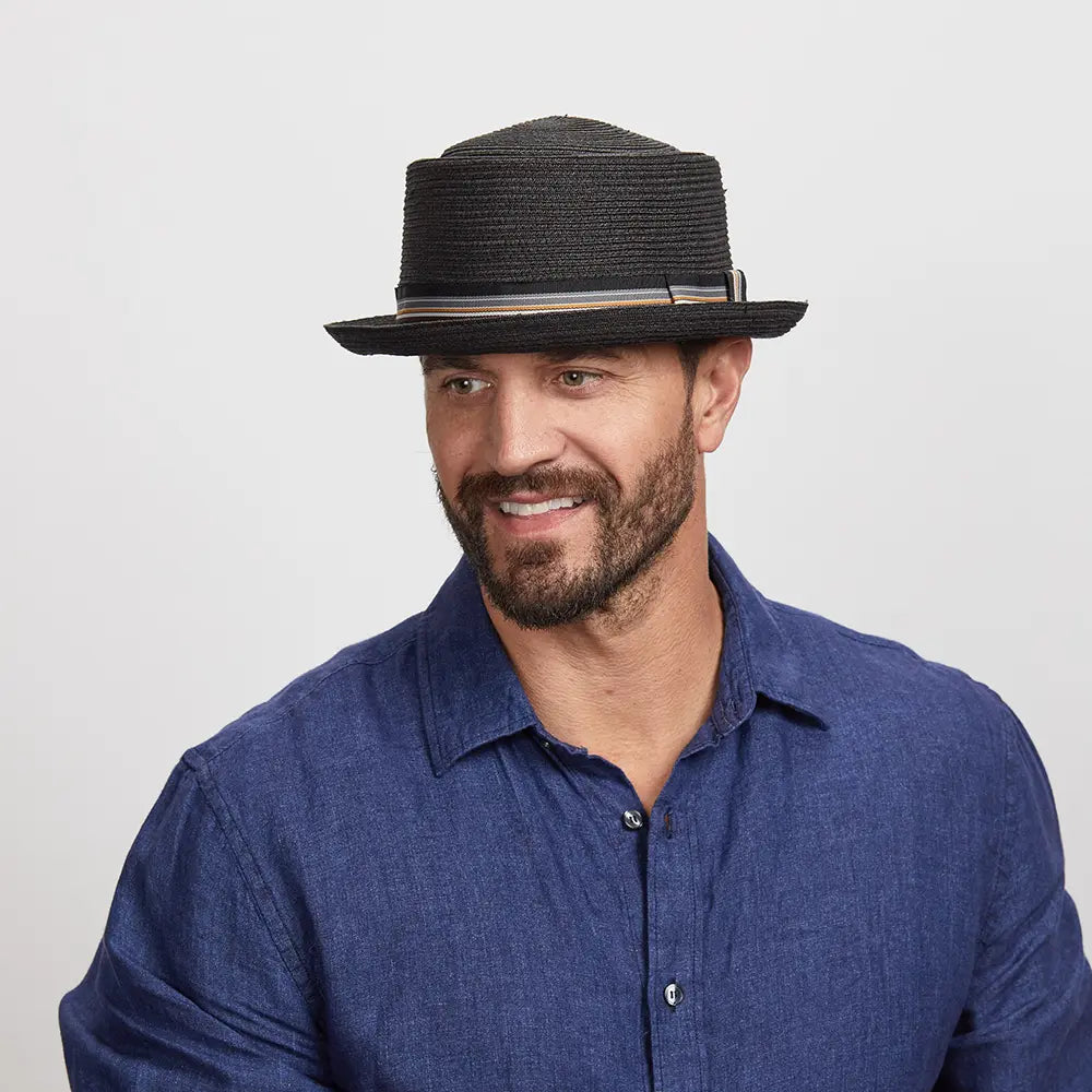 Detroit | Mens Fedora Straw Pork Pie Hat