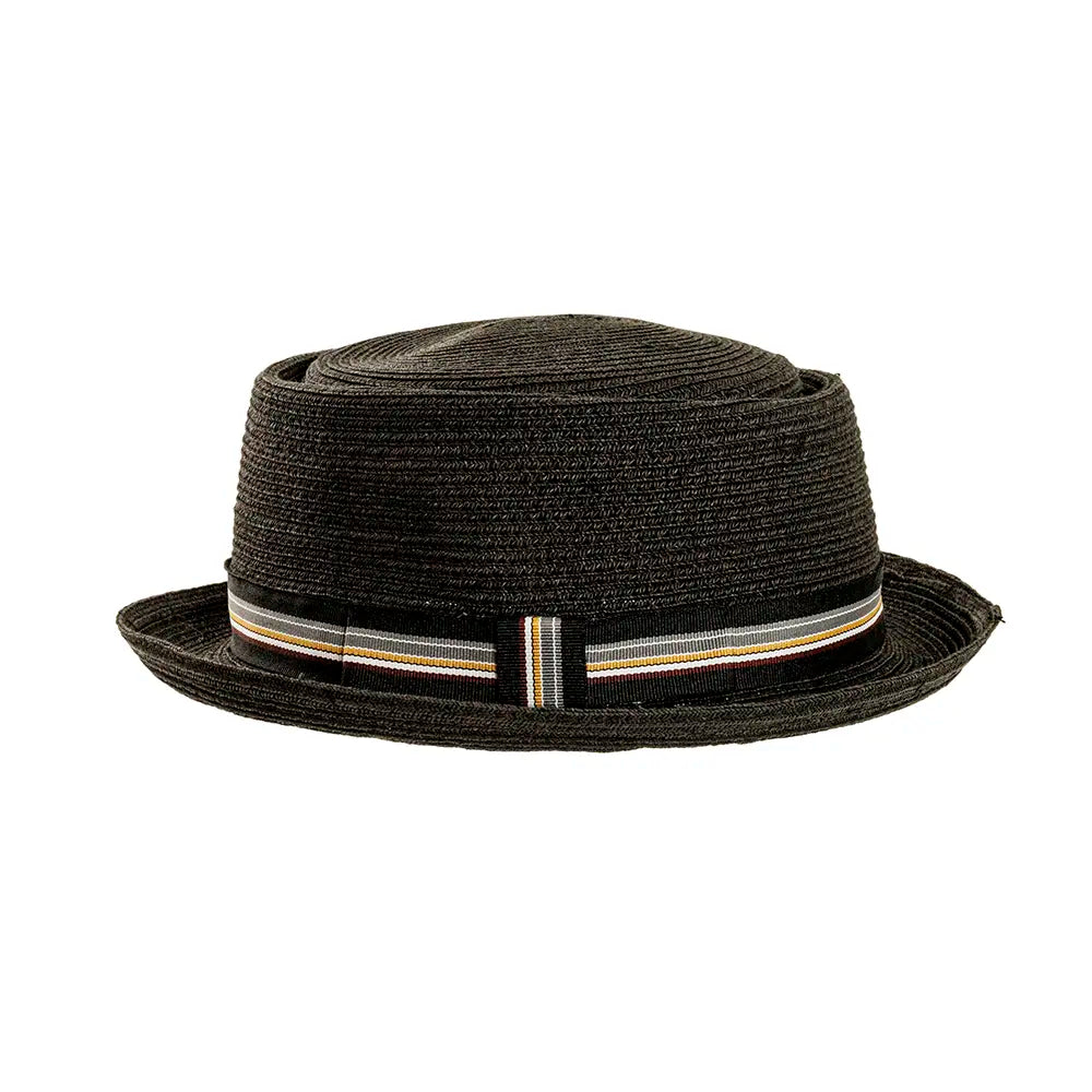 Detroit Black Porkpie Hat Side View