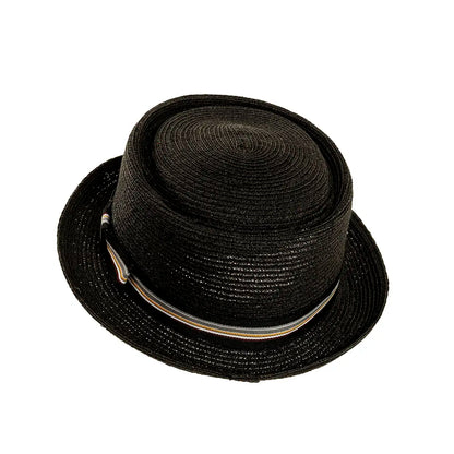 Detroit Black Porkpie Hat Angled View