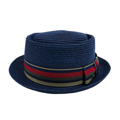 Detroit Navy Sun Straw Hat Front View