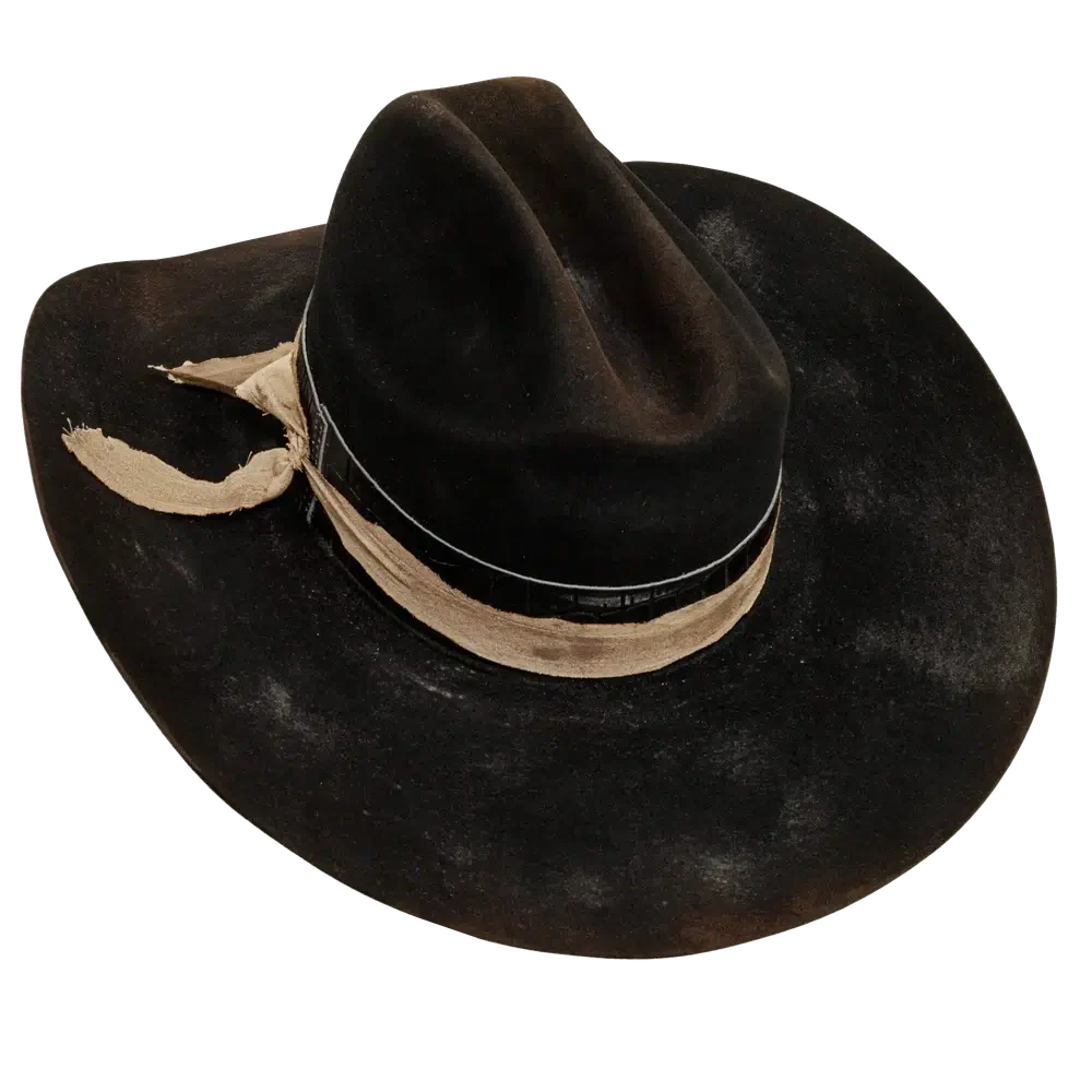 dirty cantina black cowboy hat back view