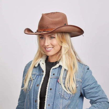 Duke | Womens Brown Felt Cowgirl Hat