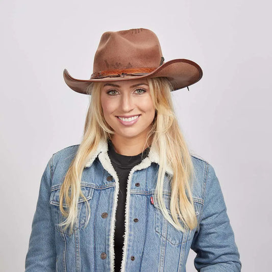 Duke | Womens Brown Felt Cowgirl Hat