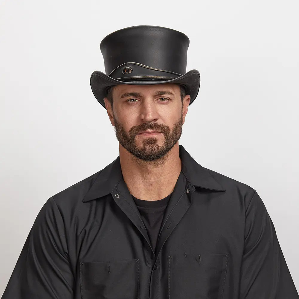 El Dorado Eye | Mens Leather Top Hat with Eye Hat Band