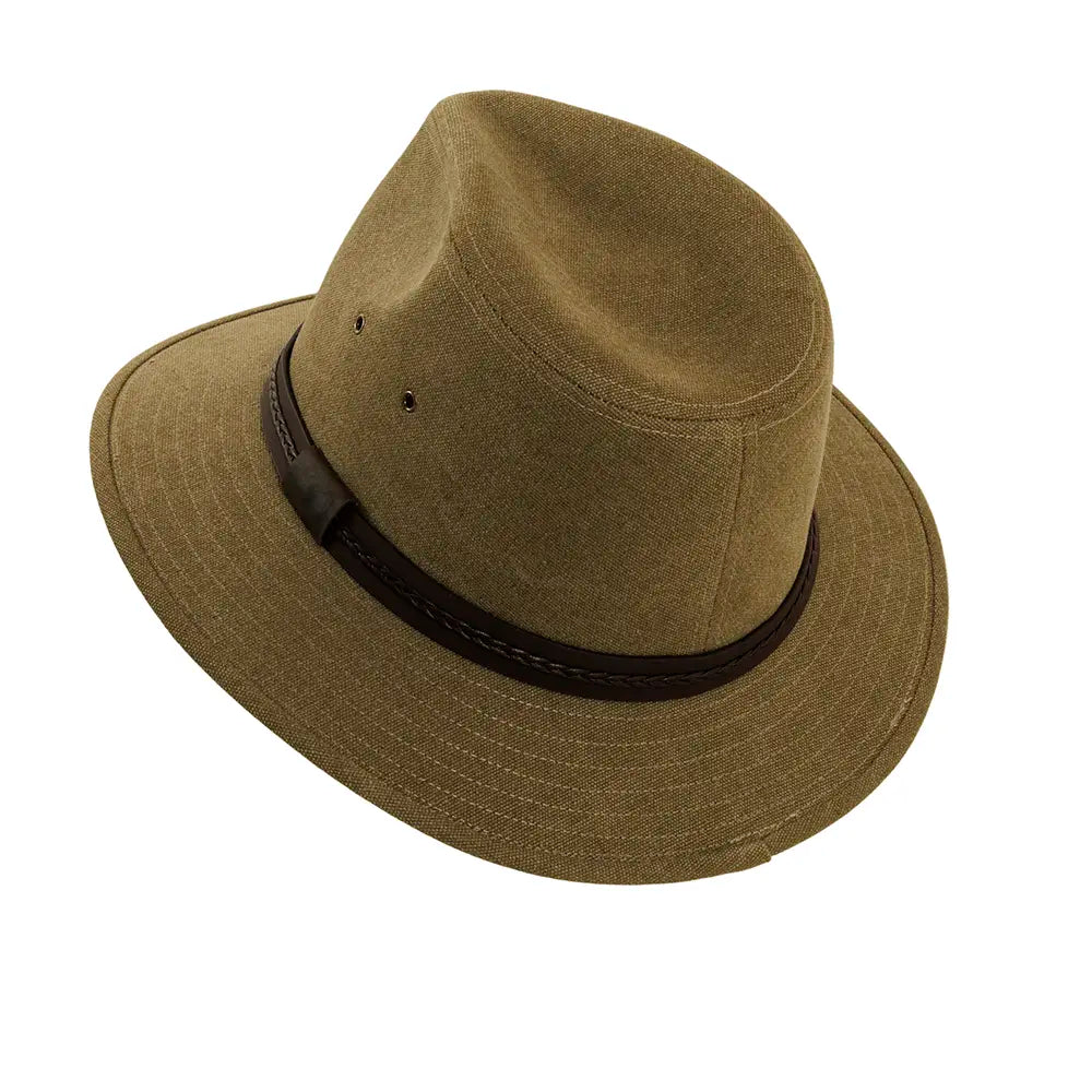 Explorer Olive Outback Hat Angled View