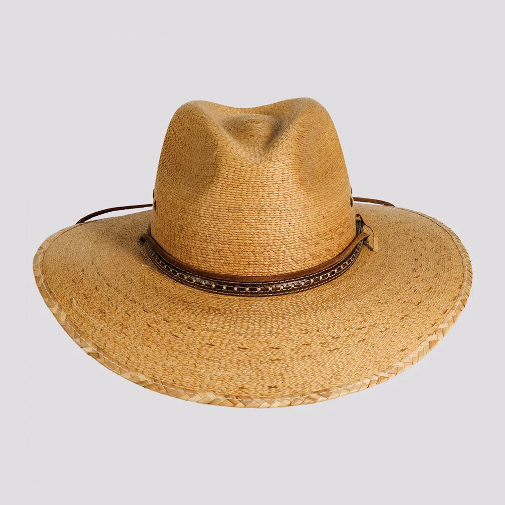 Falcon | Mens Tan Fine Mexican Palm Wide Brim Straw Sun Hat