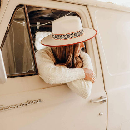 Fazenda Wide Brim Felt Fedora with Brim Trim by American Hat Makers