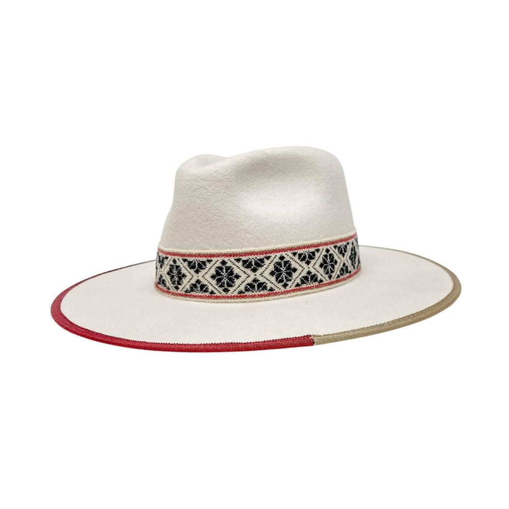 Fazenda Wide Brim Felt Fedora with Brim Trim by American Hat Makers