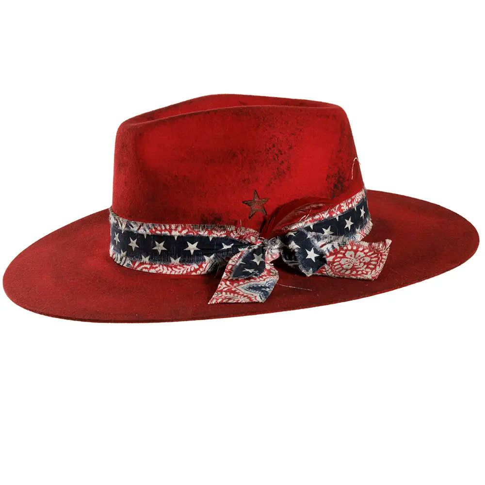 Firework Felt Fedora Hat Side View