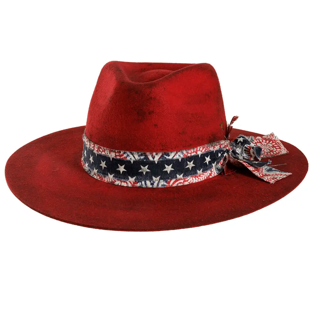 Firework Felt Fedora Hat Front View