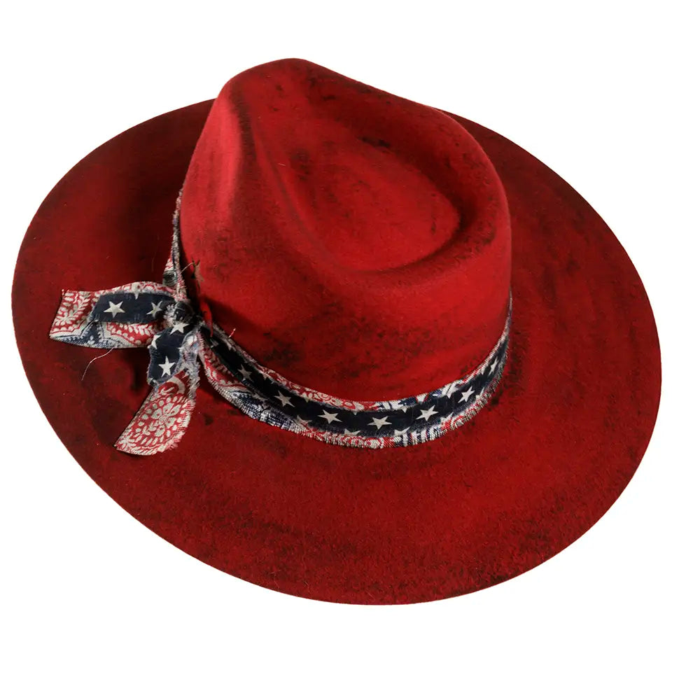 Firework Felt Fedora Hat Side Angled View