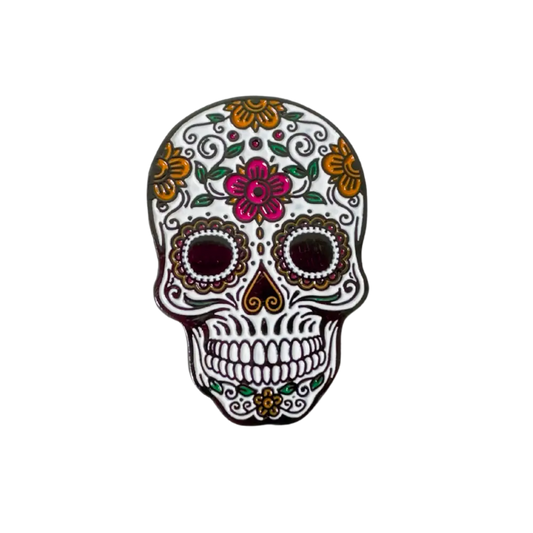 Flowered Skull Magnetic Hat Pin