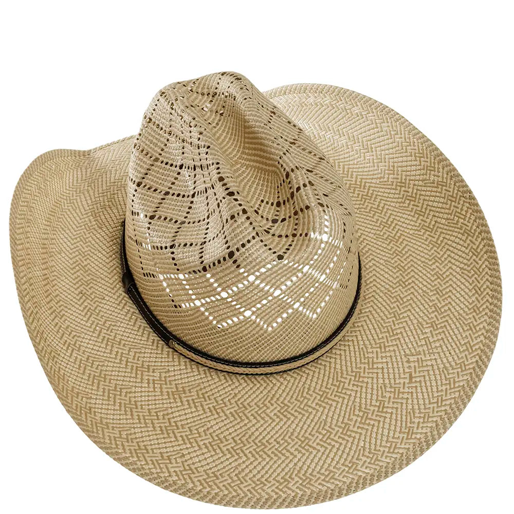 Gunman Men Straw Cowboy Hat Top View