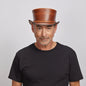 Hampton | Mens Leather Top Hat with Leather Hat Band