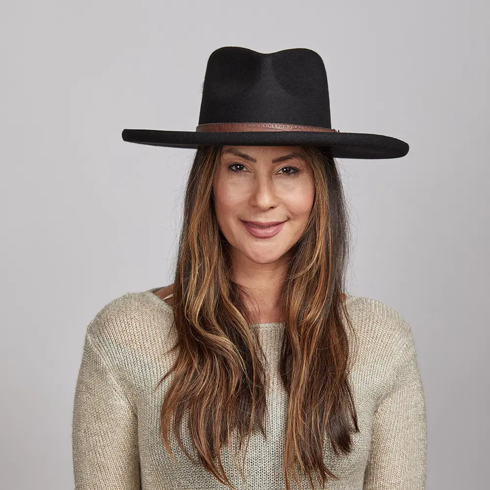 Hudson | Womens Pencil Rim Felt Fedora Hat