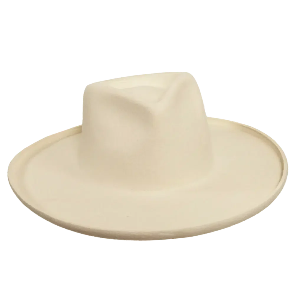 hudson white felt fedora front view