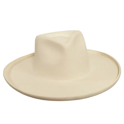 hudson white felt fedora front view