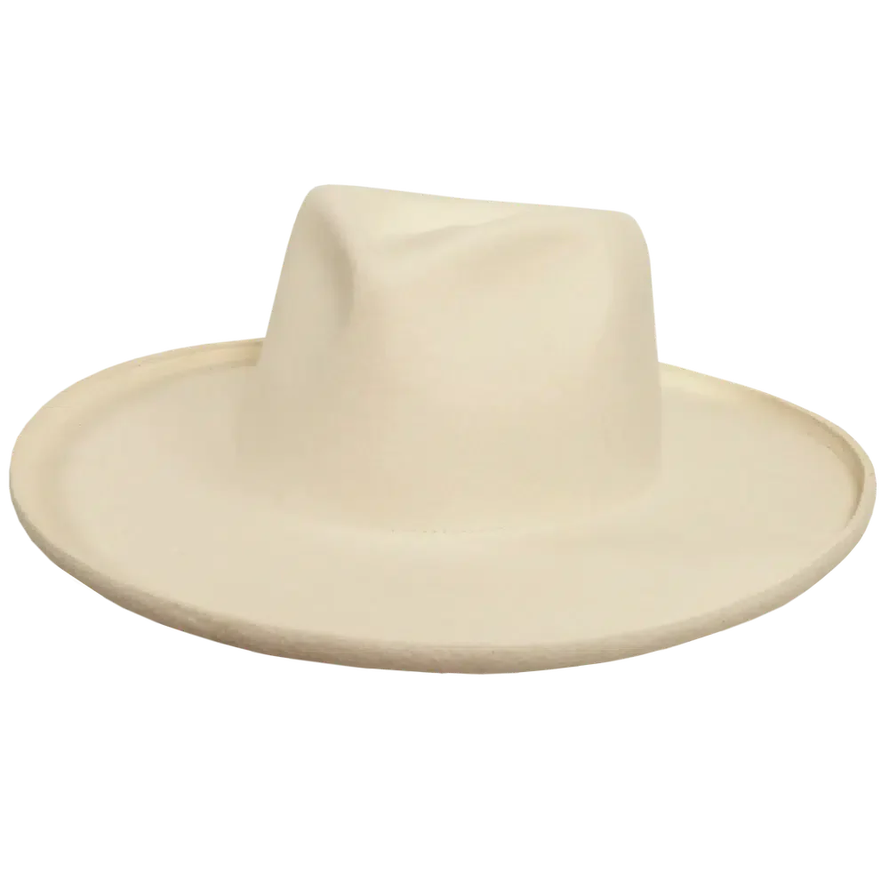 hudson white felt fedora front angled view