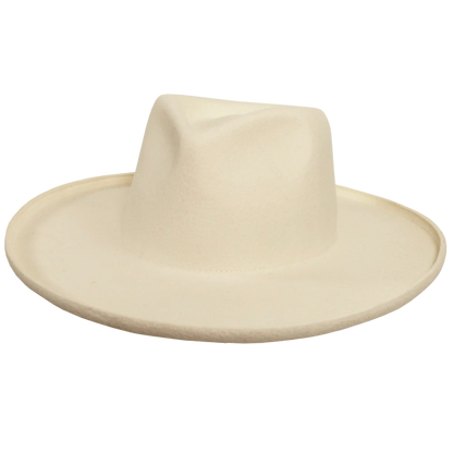 Womens Hudson White Felt Fedora Angled view