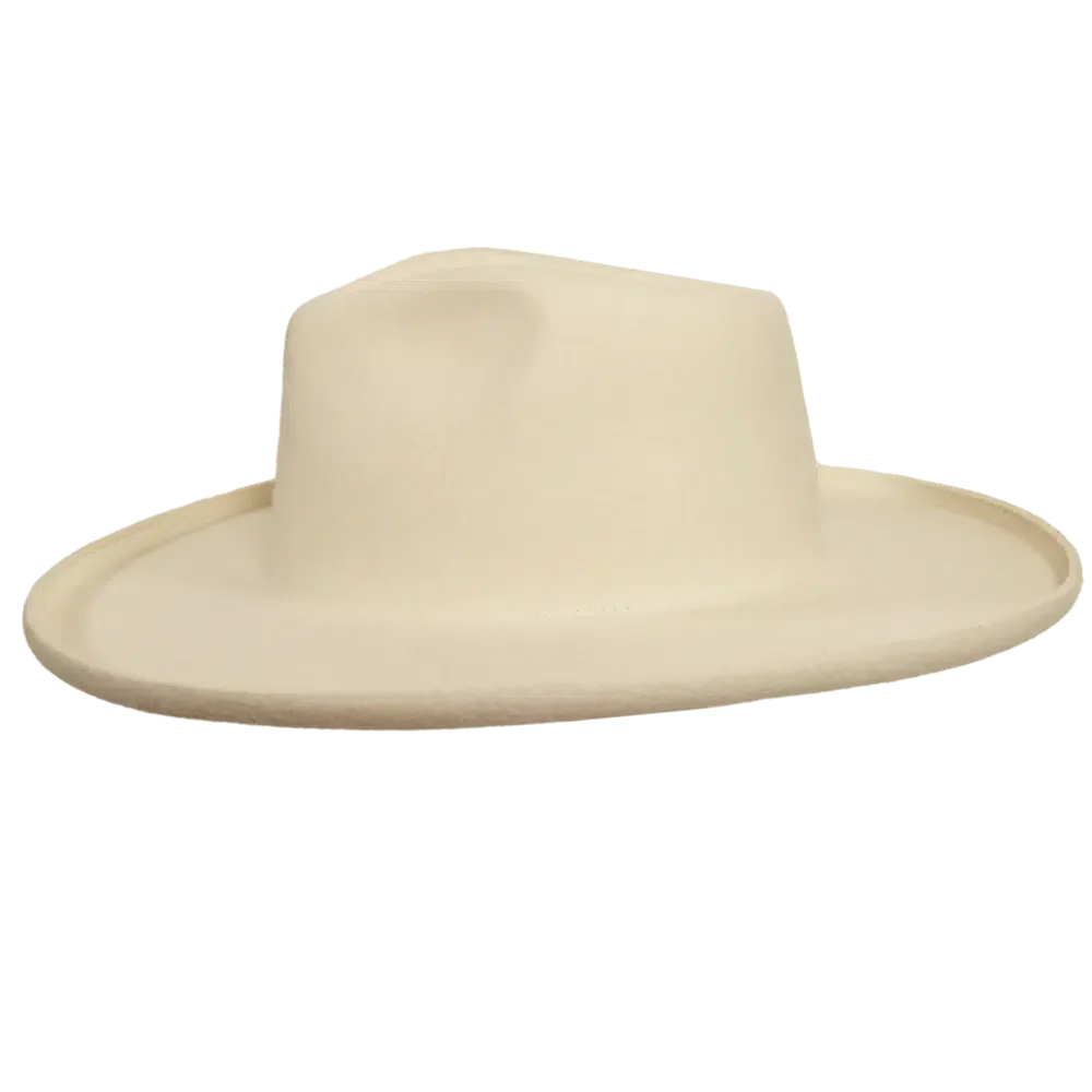 hudson white felt fedora side view