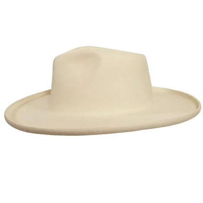 hudson white felt fedora side view