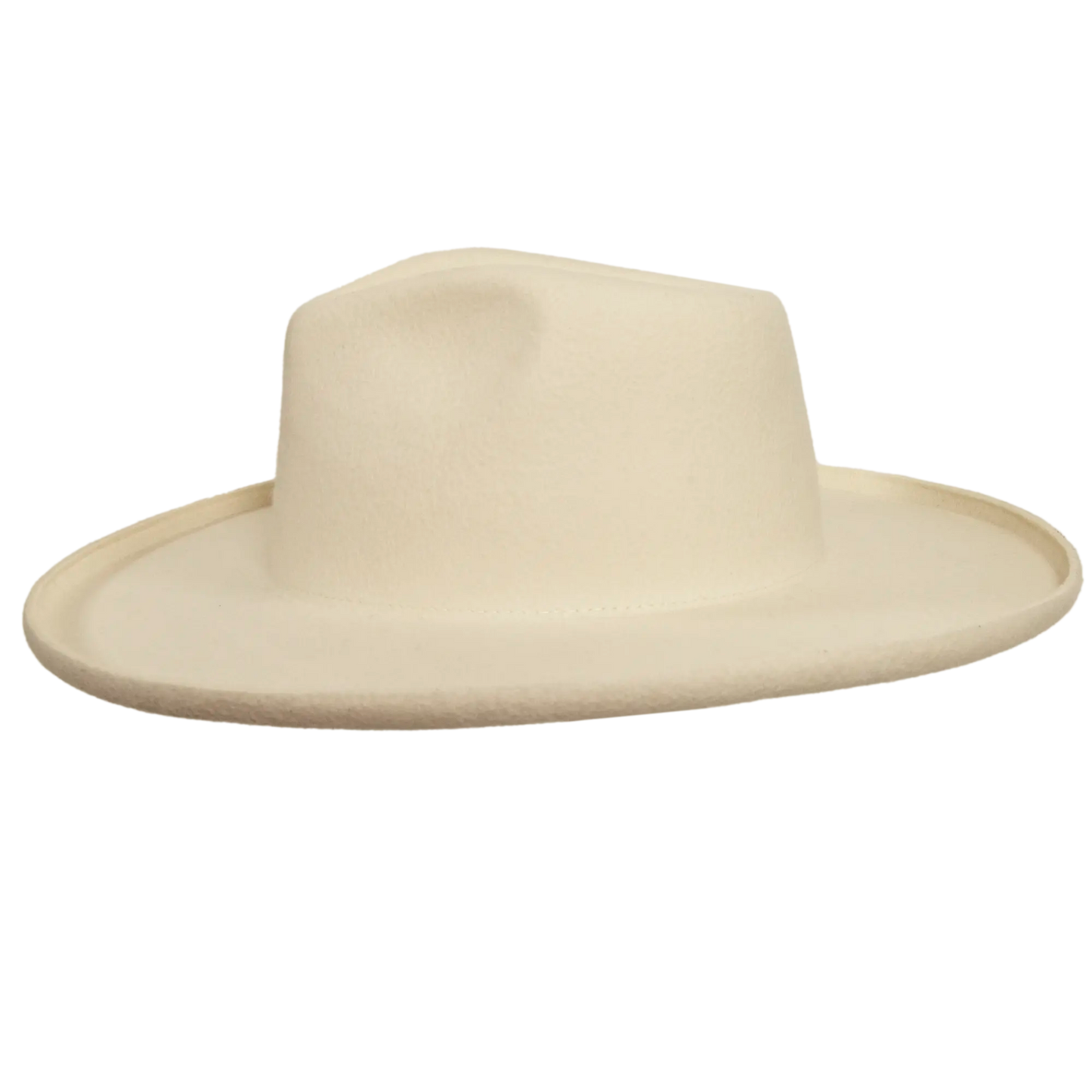 Womens Hudson White Felt Fedora Side view