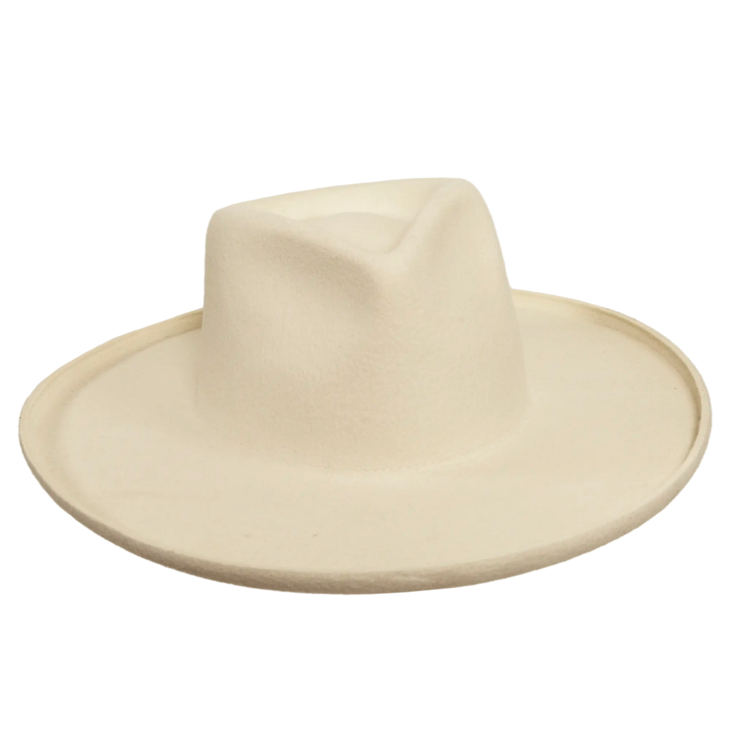 Womens Hudson White Felt Fedora Front view