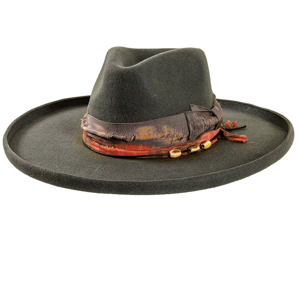 Hutton Gun Metal Felt Fedora Hat Side View