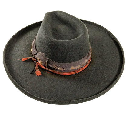 Hutton Gun Metal Felt Fedora Hat Top View