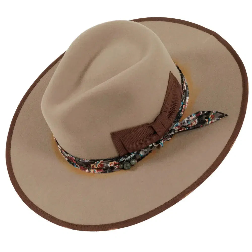 java tan fedora hat angled view