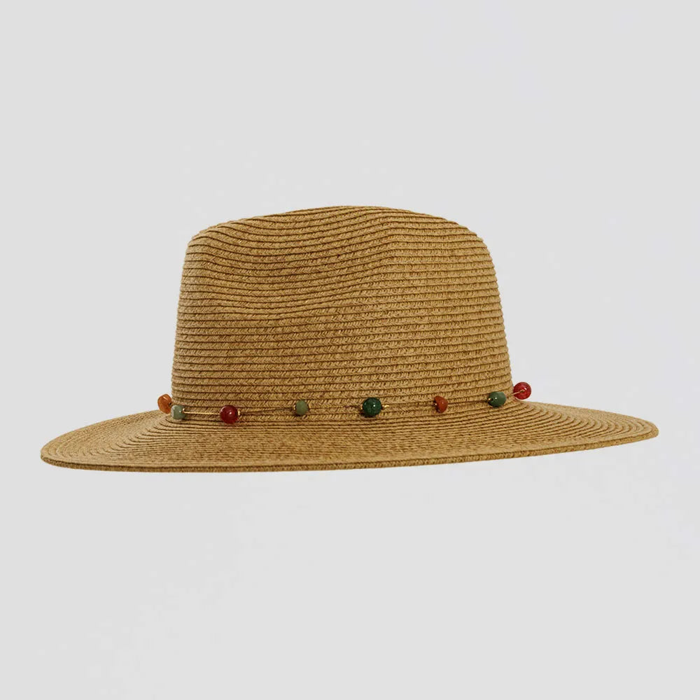 Jewel Toast Sun Straw Hat Side View