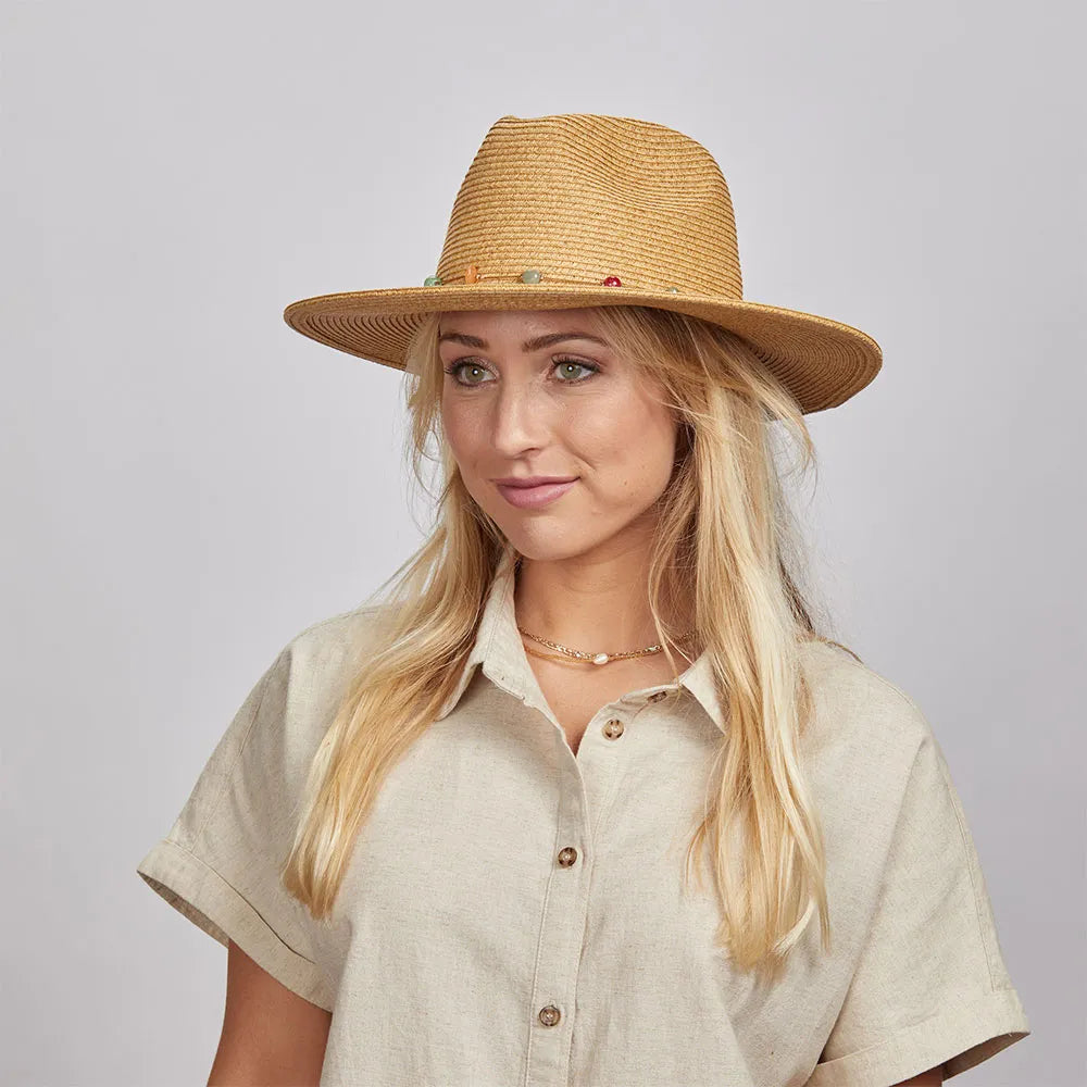 Jewel | Womens Sun Hat with Bead Trim