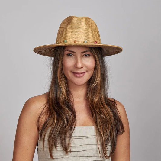 Jewel | Womens Sun Hat with Bead Trim