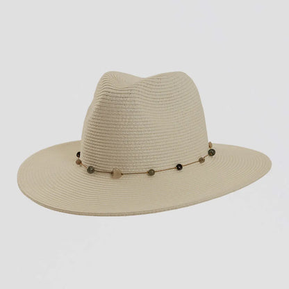 Jewel Toast Sun Straw Hat Side View